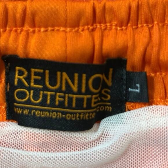 Reunion Outfitters Men's Orange Elastic Waist Embroidered Casual Sweat Shorts L - Picture 4 of 4